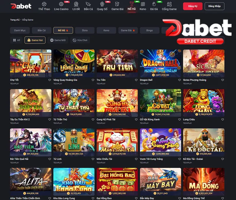 Slot Game hấp dẫn, nổ hũ liên tục cùng DABET